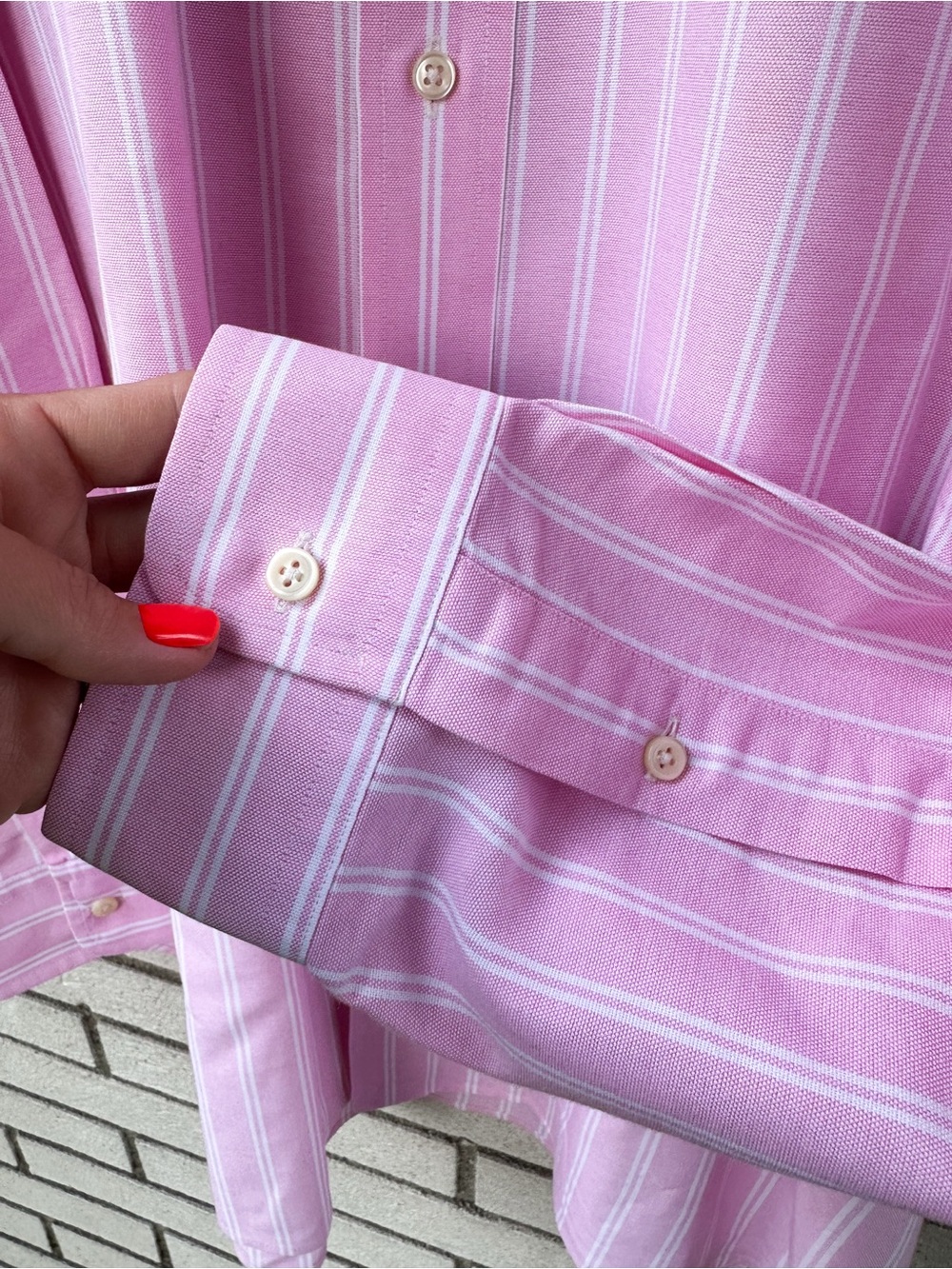 Ralph Lauren Pink White Stripe Oxford Button Down Shirt Pony Logo 3XB Big Cotton - Picture 7 of 11